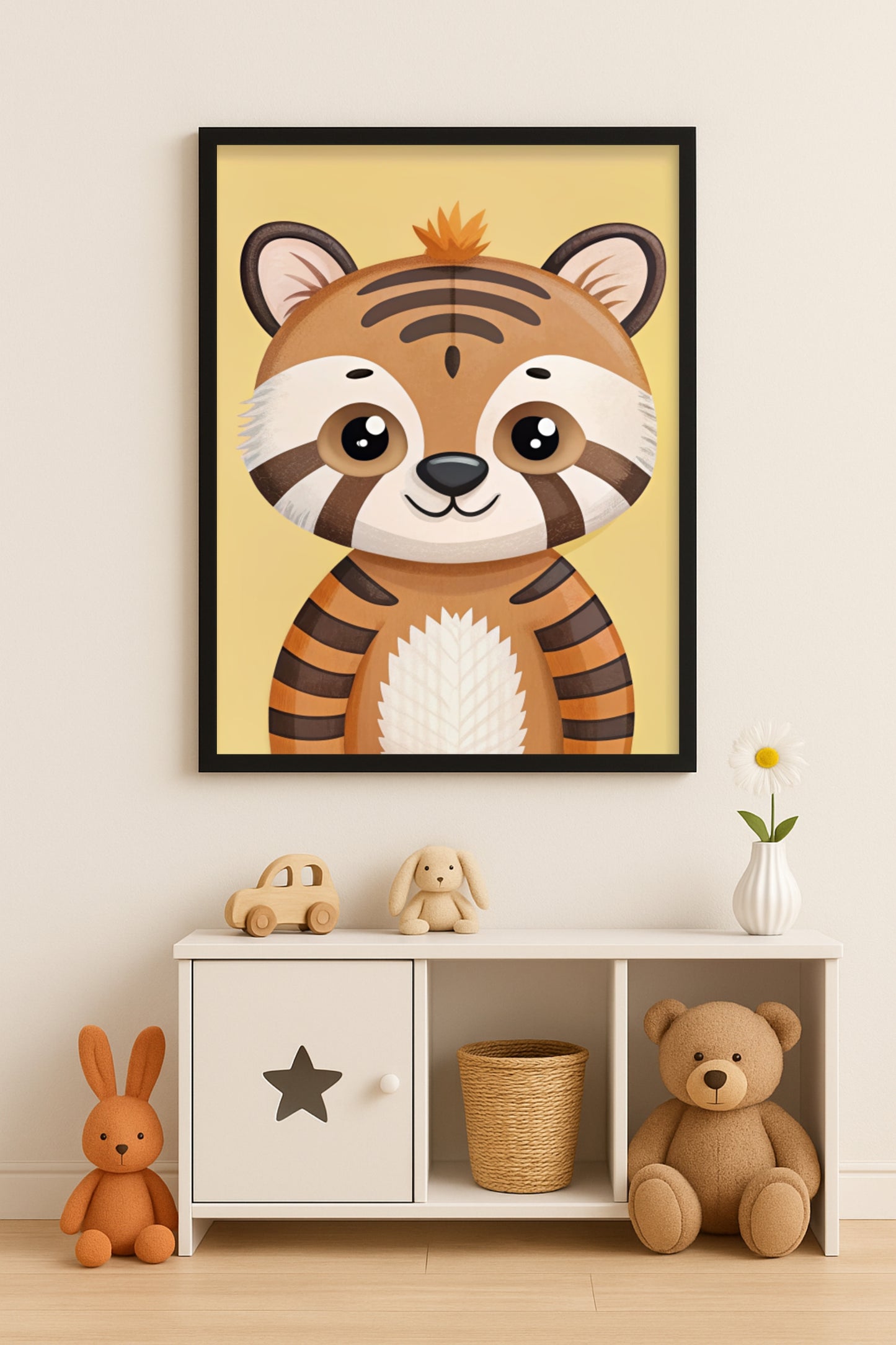 Tiny Tiger Kids Wall Frame – Adorable Jungle Friend for Playful Spaces 🐯💛