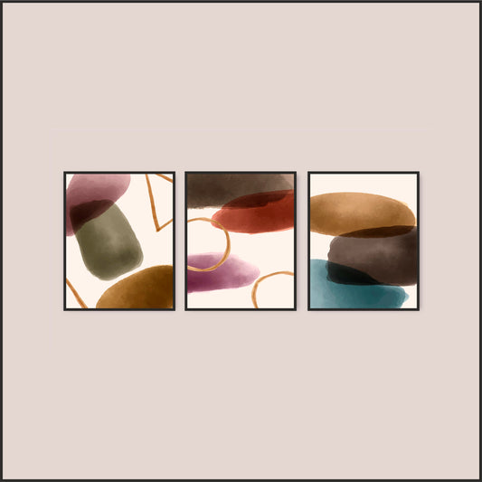 Abstract Harmony Wall Frame Set – Modern Art Elegance for Bedroom & Living Spaces
