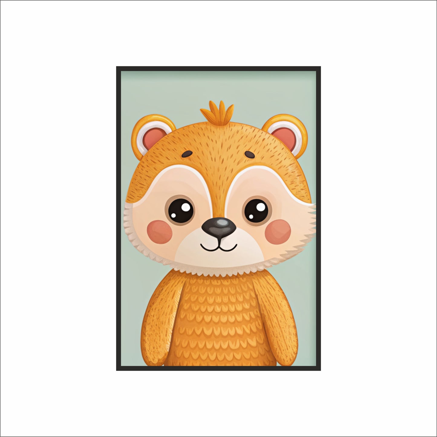 Cheerful Bear Kids Wall Frame – Adorable Forest Buddy for Happy Rooms 🧸🍯