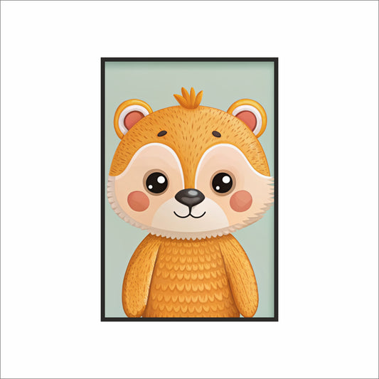 Cheerful Bear Kids Wall Frame – Adorable Forest Buddy for Happy Rooms 🧸🍯