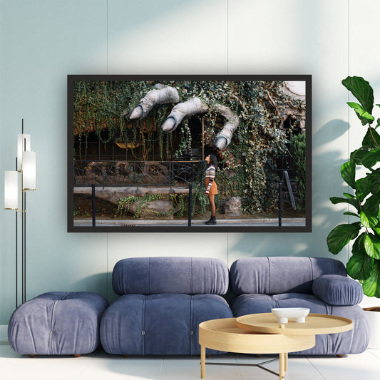 Giant Hand Sculpture Wall Art | Surreal Urban Photography Print | Framed Wall Decor