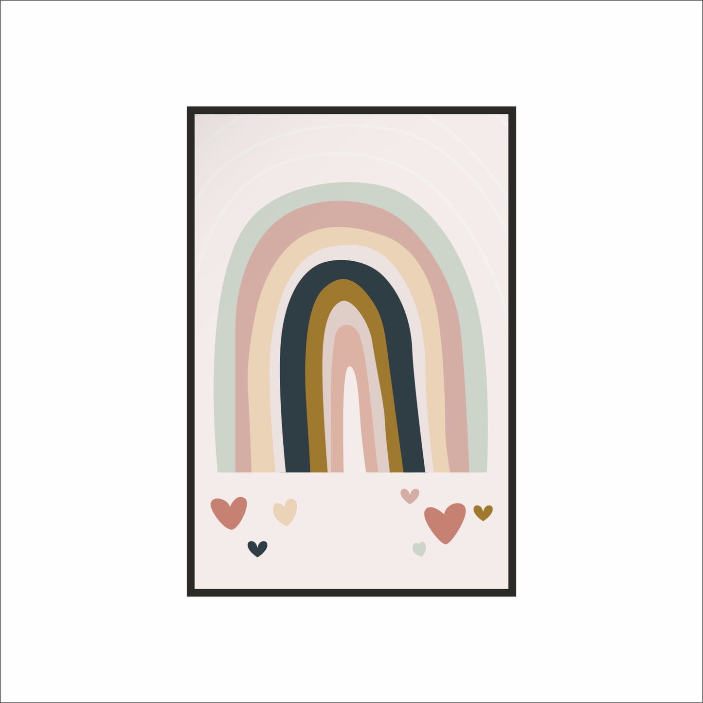 Pastel Rainbow Dreams Wall Frame – Cute Boho Art for Kids’ Room 🌈💕