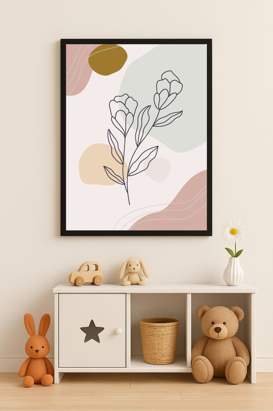 Sunshine Bloom Wall Frame – Cute Floral Art for Kids’ Room Décor 🌼