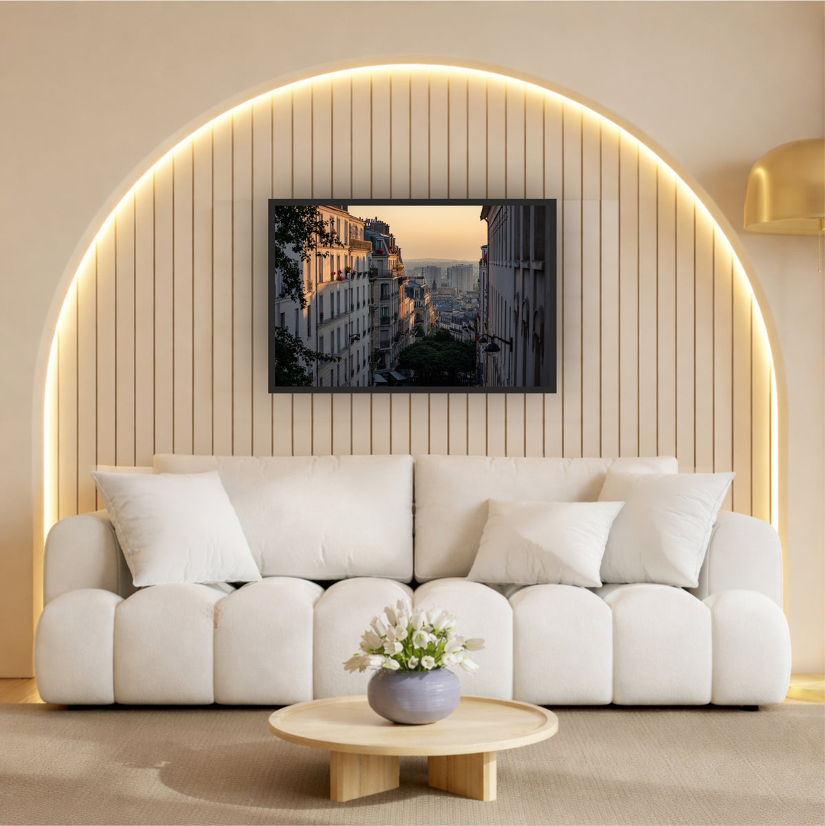 Paris Sunset Cityscape Wall Art | European Architecture Photography | Framed Wall Decor