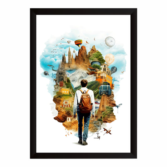 Adventure Travel Collage Wall Art | Wanderlust Journey Poster