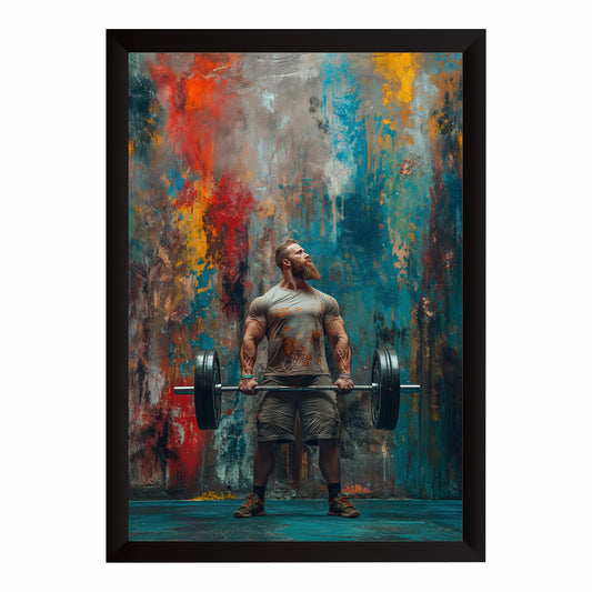 Deadlift Strength Wall Art | Colorful Gym Canvas | Fitness Motivational Decor