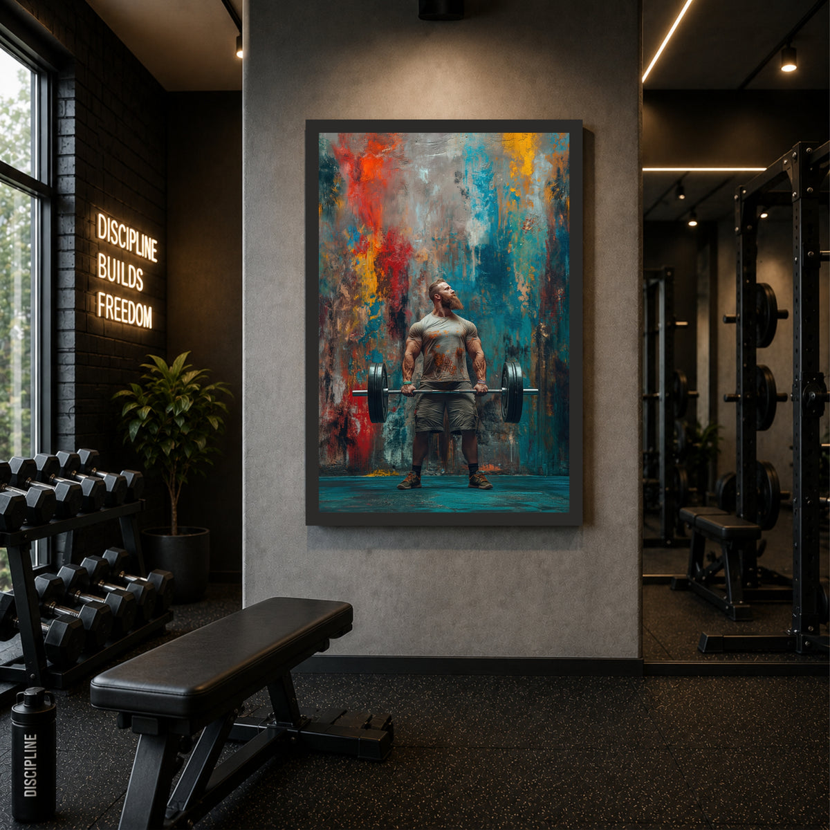 Deadlift Strength Wall Art | Colorful Gym Canvas | Fitness Motivational Decor