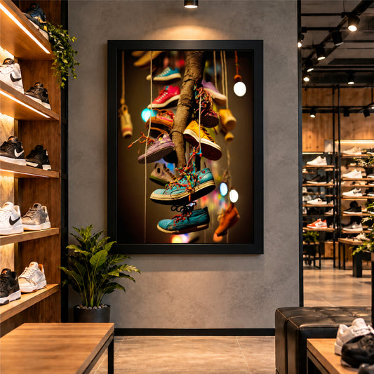 Sneakers Wall Art | Colorful Shoe Photography Poster | Modern Footwear Wall Decor | Sports & Fashion Room Art