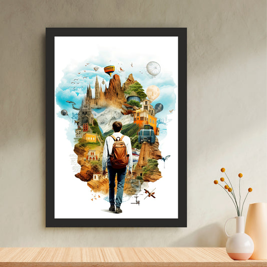 Adventure Travel Collage Wall Art | Wanderlust Journey Poster