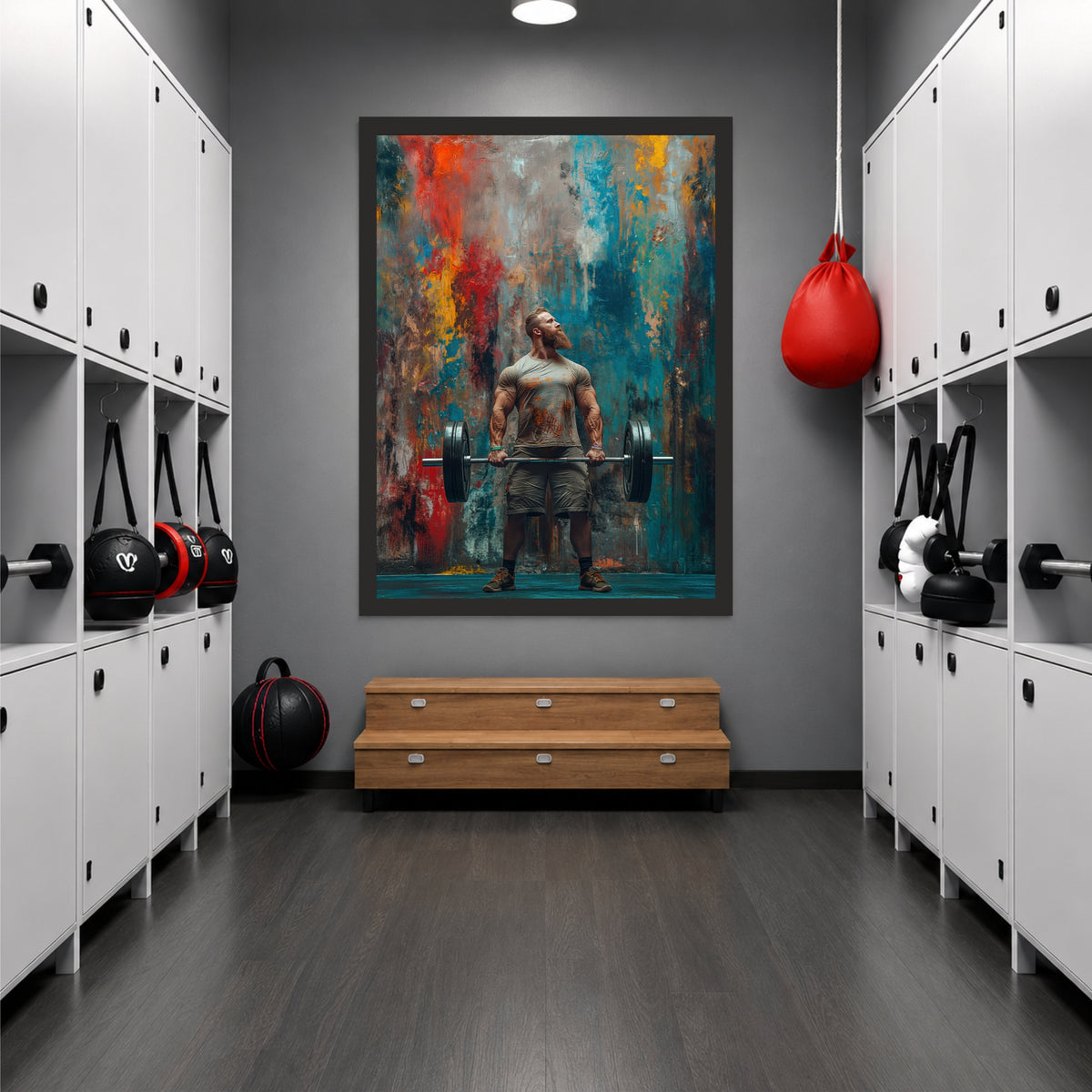 Deadlift Strength Wall Art | Colorful Gym Canvas | Fitness Motivational Decor