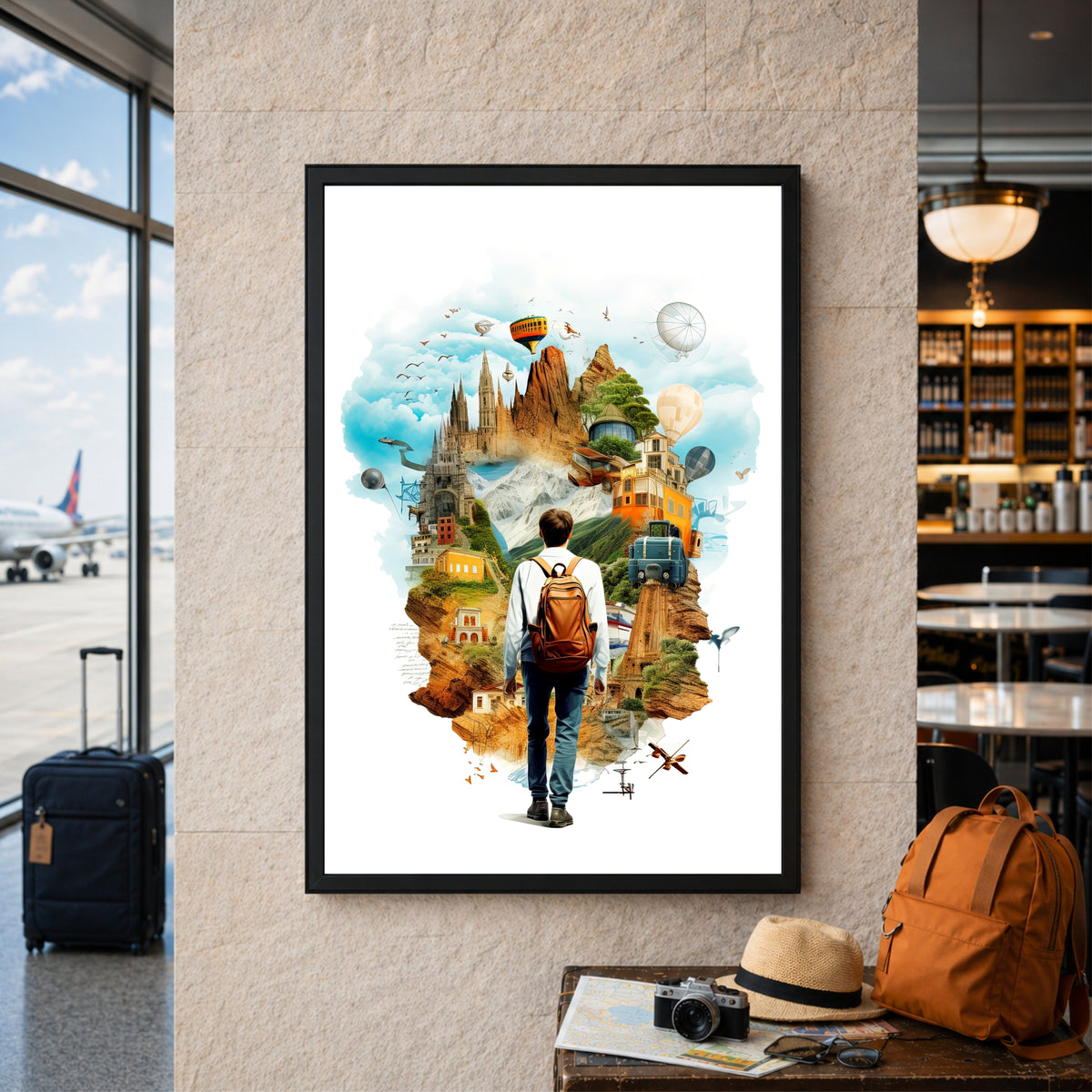 Adventure Travel Collage Wall Art | Wanderlust Journey Poster
