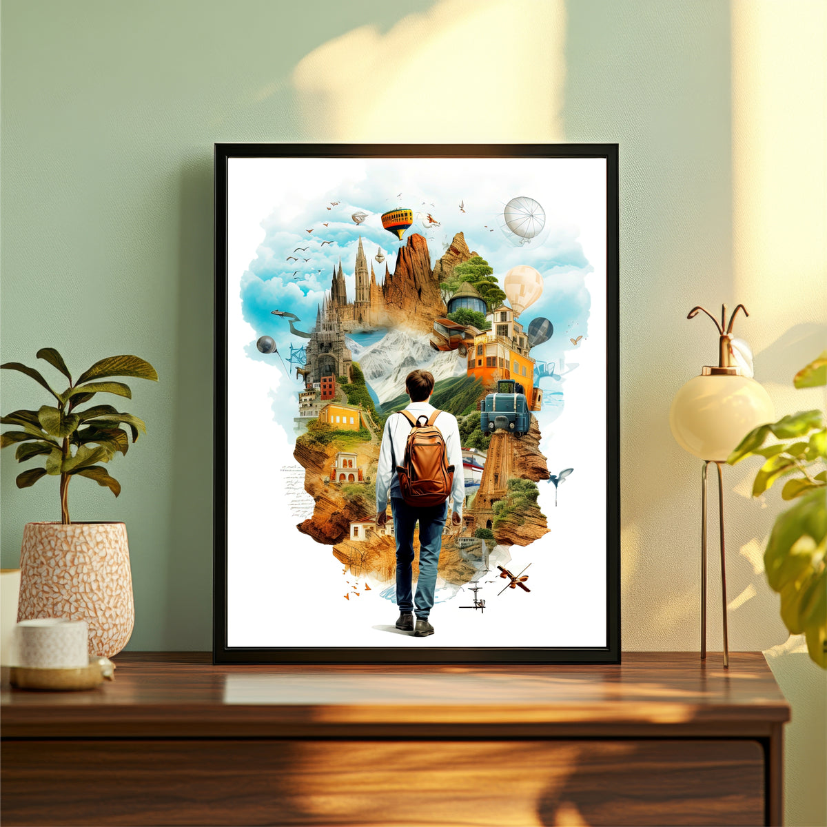 Adventure Travel Collage Wall Art | Wanderlust Journey Poster