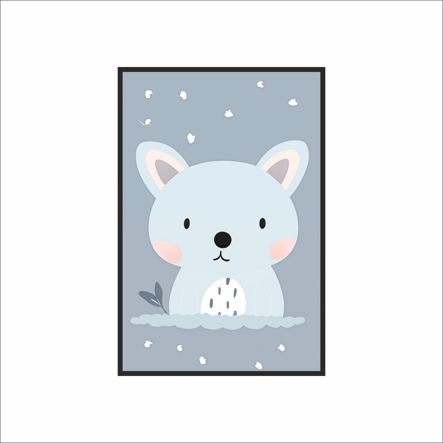 🐻 Adorable Baby Bear Kids Wall Art – Soft Pastel Nursery Frame 🩵