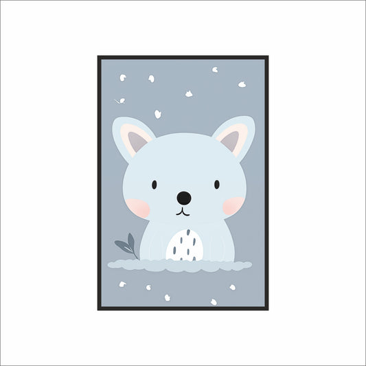 🐻 Adorable Baby Bear Kids Wall Art – Soft Pastel Nursery Frame 🩵
