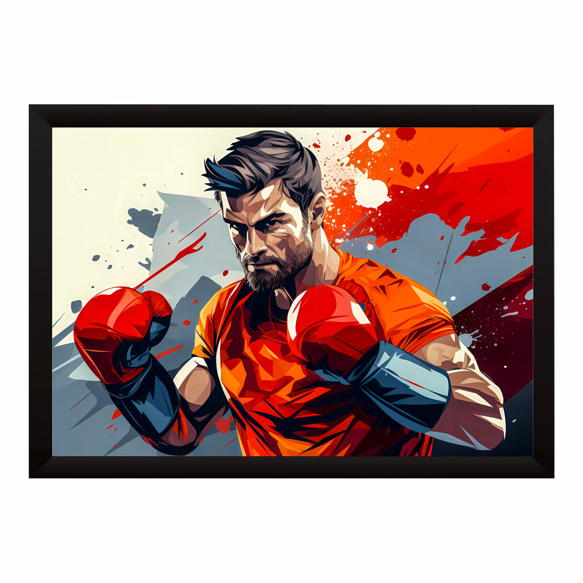 Boxing Wall Art | Framed Boxer Action Poster | Boxing Sports & Fitness Décor