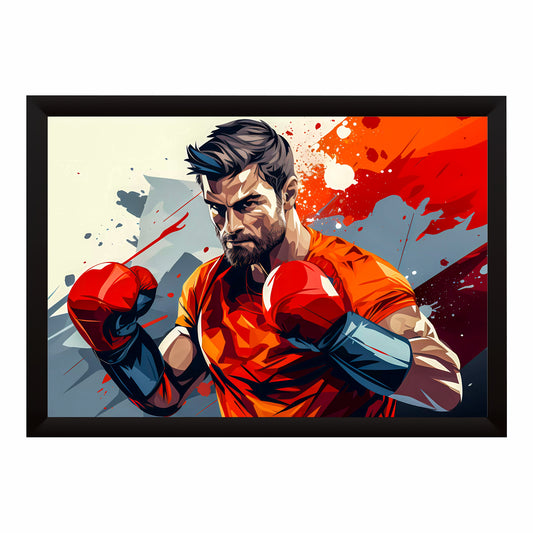 Boxing Wall Art | Framed Boxer Action Poster | Boxing Sports & Fitness Décor