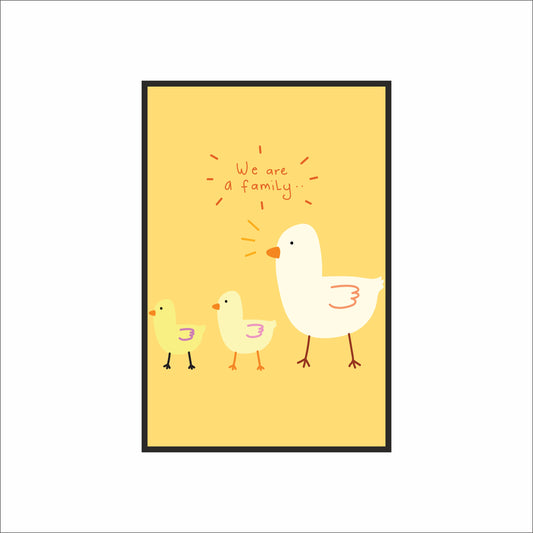 🐤 We Are a Family – Cute Duck Family Kids Wall Art 🧡