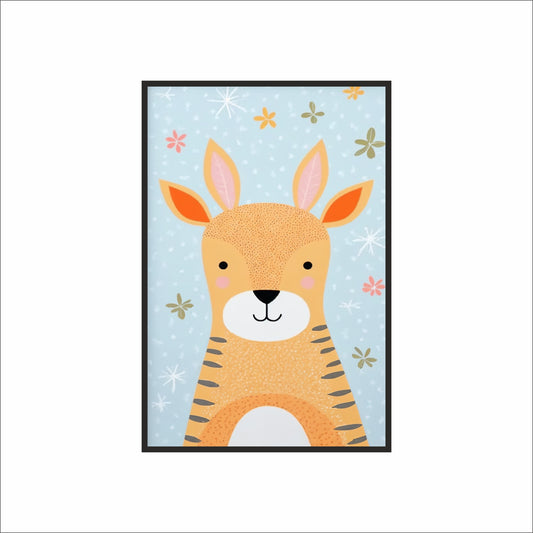 Cute Kangaroo Wall Frame – Playful Animal Art for Kids’ Room 🦘🌼