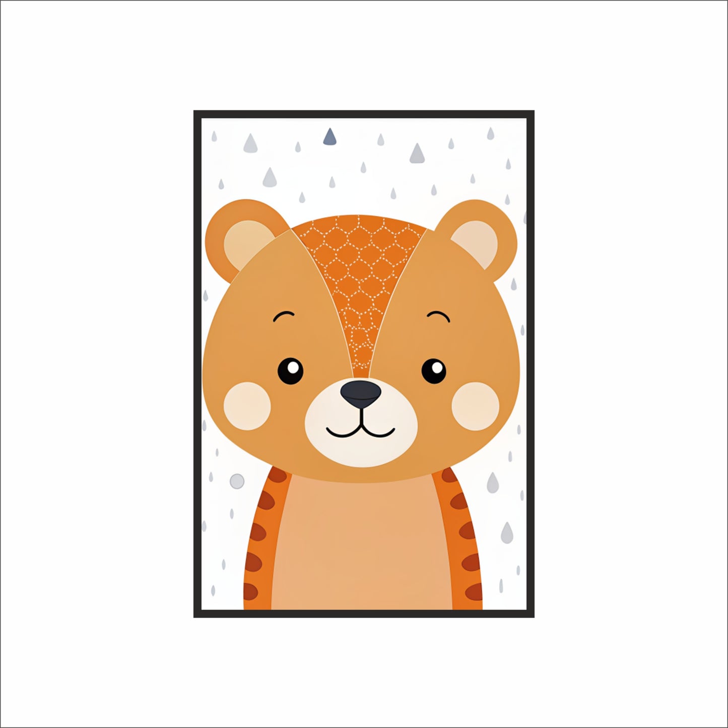 Cute Bear Wall Frame – Adorable Animal Art for Kids’ Room 🧸🌈
