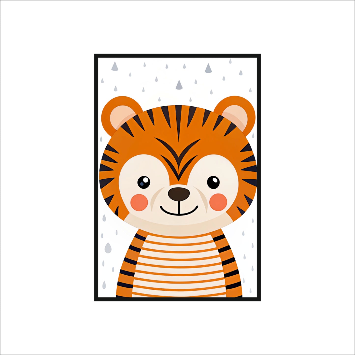 🐯 Cute Tiger Wall Frame – Jungle Animal Art for Kids Room & Nursery