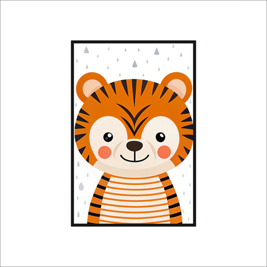 🐯 Cute Tiger Wall Frame – Jungle Animal Art for Kids Room & Nursery