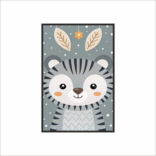 🐻 Cute Bear Wall Frame – Adorable Animal Art for Nursery & Kids Room