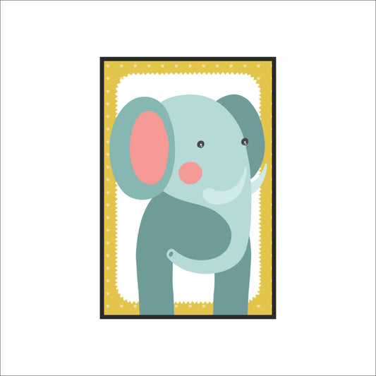 Adorable Elephant Wall Frame – Cute Art for Kids’ Room Décor 🐘💛
