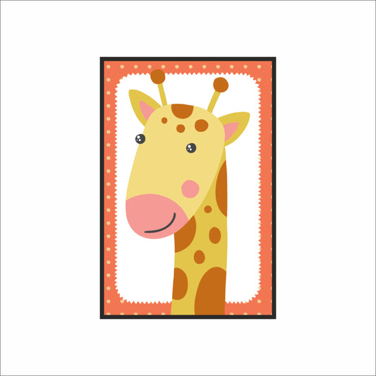 Happy Giraffe Wall Frame – Adorable Safari Theme Art for Kids’ Room Décor 🦒💛