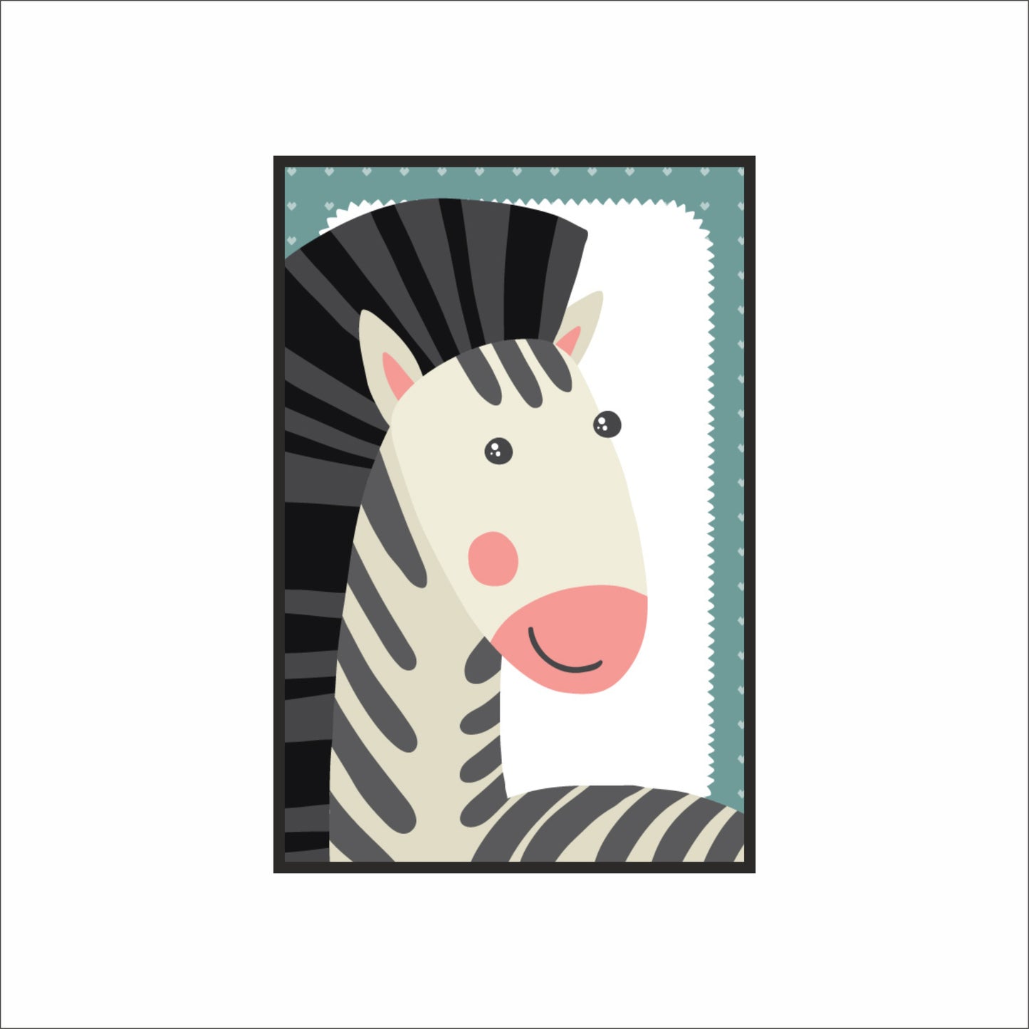 Zippy Zebra Wall Frame – Adorable Animal Art for Kids’ Room Décor 🦓💚