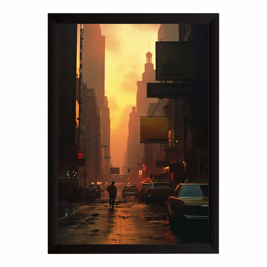 New York City Street Wall Art | Golden Hour Urban Photography | Framed Wall Decor