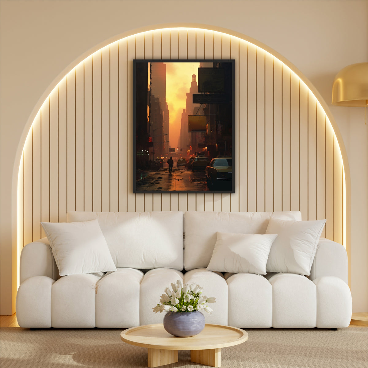 New York City Street Wall Art | Golden Hour Urban Photography | Framed Wall Decor