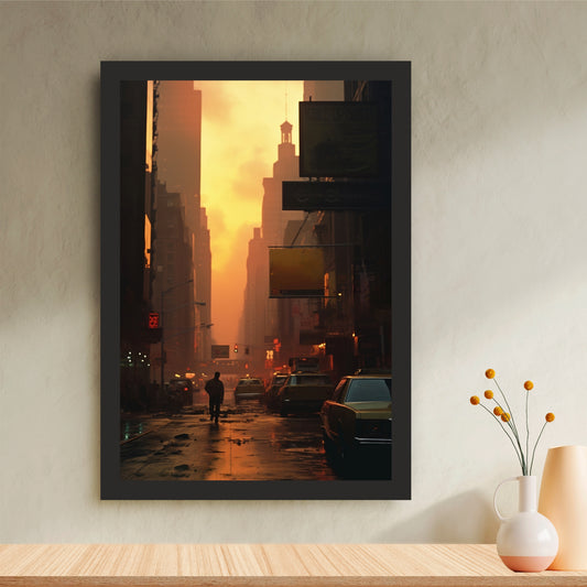 New York City Street Wall Art | Golden Hour Urban Photography | Framed Wall Decor