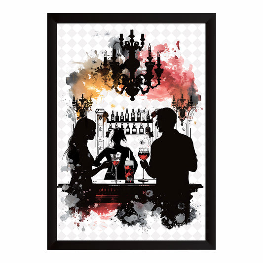 Bar Wall Art | Framed Pub & Cocktail Bar Artwork | Modern Wine & Drinks Wall Décor | Bar Lounge Art