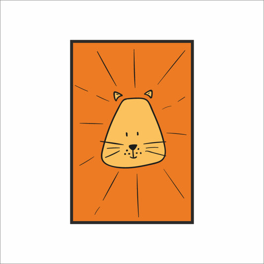 Sunny Lion Wall Frame – Cheerful Animal Art for Kids’ Room Décor 🦁🧡