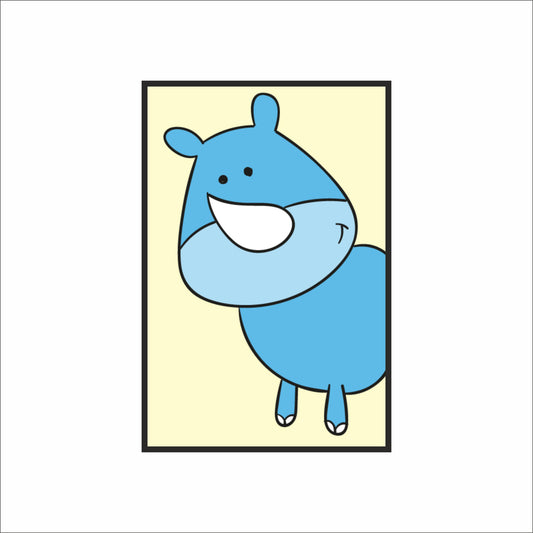 Rocky Rhino Wall Frame – Playful Animal Art for Kids’ Room Décor 🦏💙