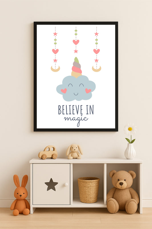 Dreamy Cloud Unicorn Wall Frame – Cute & Magical Kids’ Room Décor ☁️🦄✨