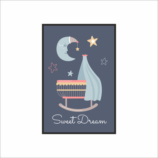 Sweet Dream Cradle Wall Frame – Calm & Cozy Nursery Décor 🌙💞