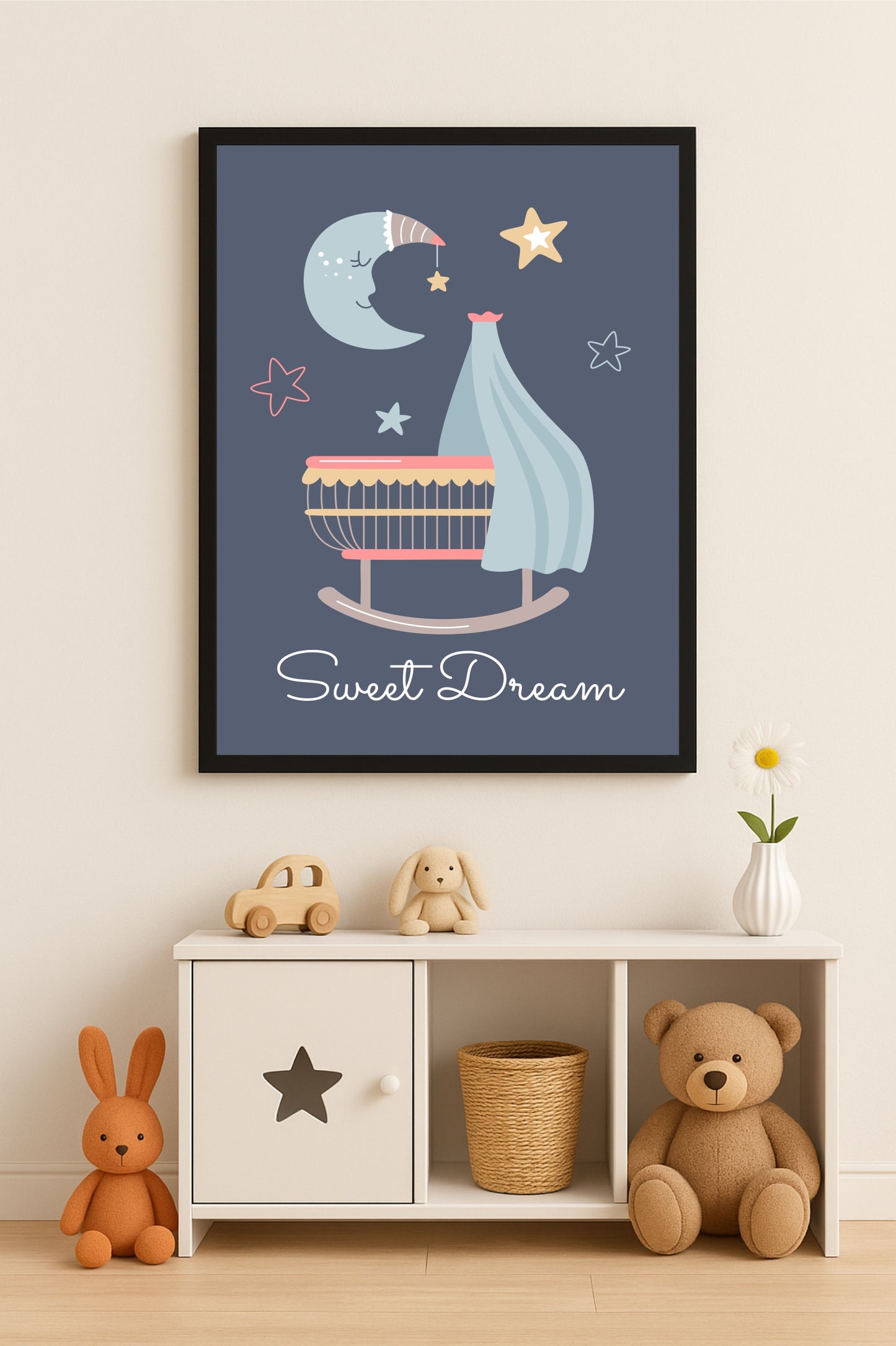 Sweet Dream Cradle Wall Frame – Calm & Cozy Nursery Décor 🌙💞