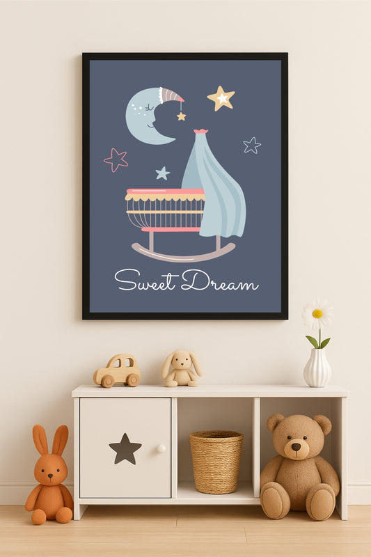 Sweet Dream Cradle Wall Frame – Calm & Cozy Nursery Décor 🌙💞