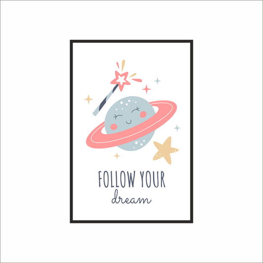 Dreamy Space Planet Wall Frame – Cute & Inspiring Kids’ Room Décor 🌍⭐✨