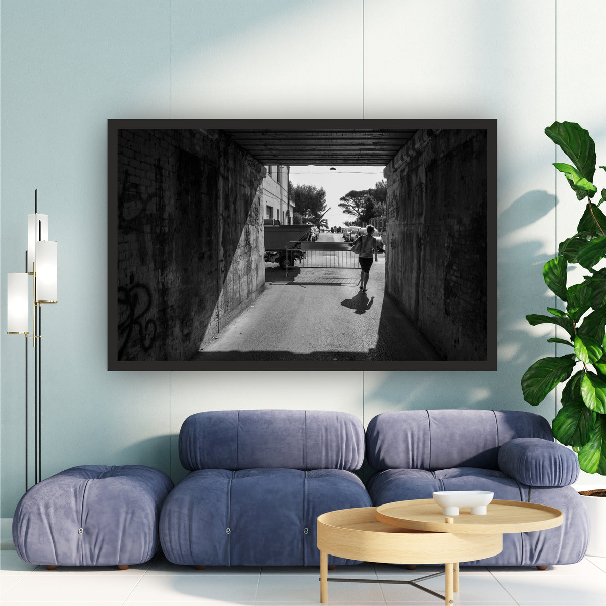 Urban Walking Black & White Wall Art | Street Photography