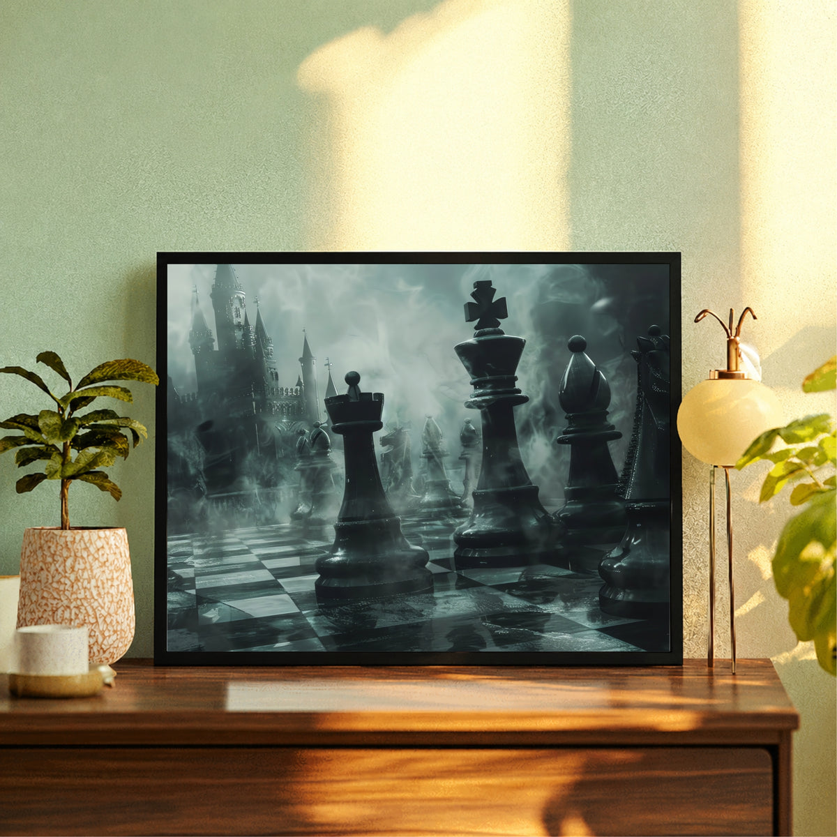 Chess Wall Art | Framed Chess King Artwork | Strategy & Mindset Sports Décor