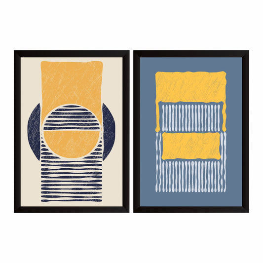 Abstract Geometric Wall Art Set of 2 | Modern Minimalist Prints