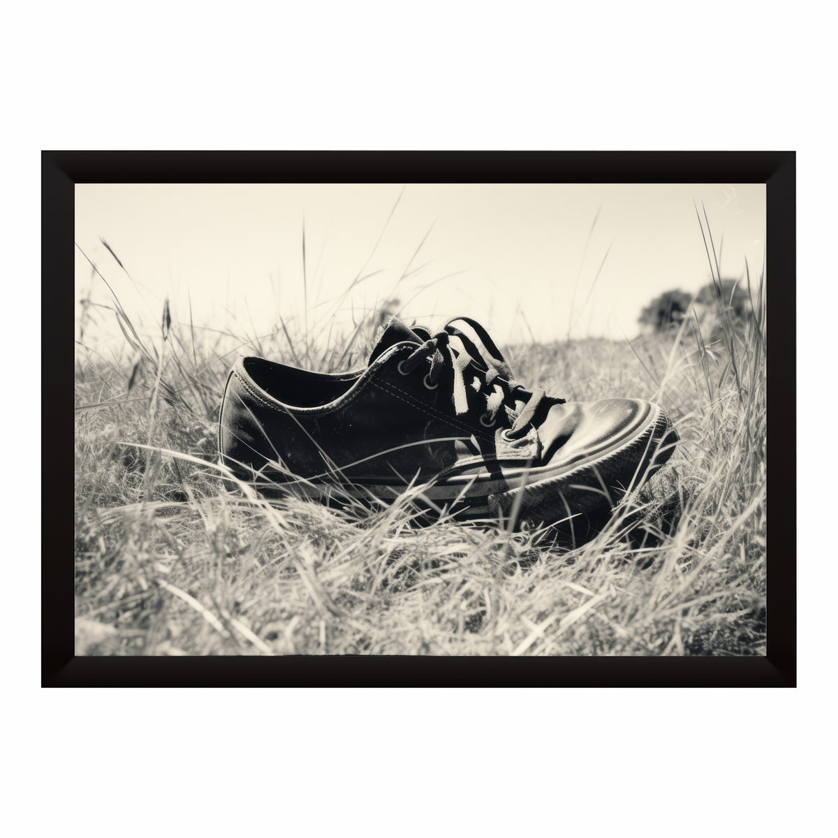 Black Shoe Wall Art | Vintage Footwear Artwork | Monochrome Decor