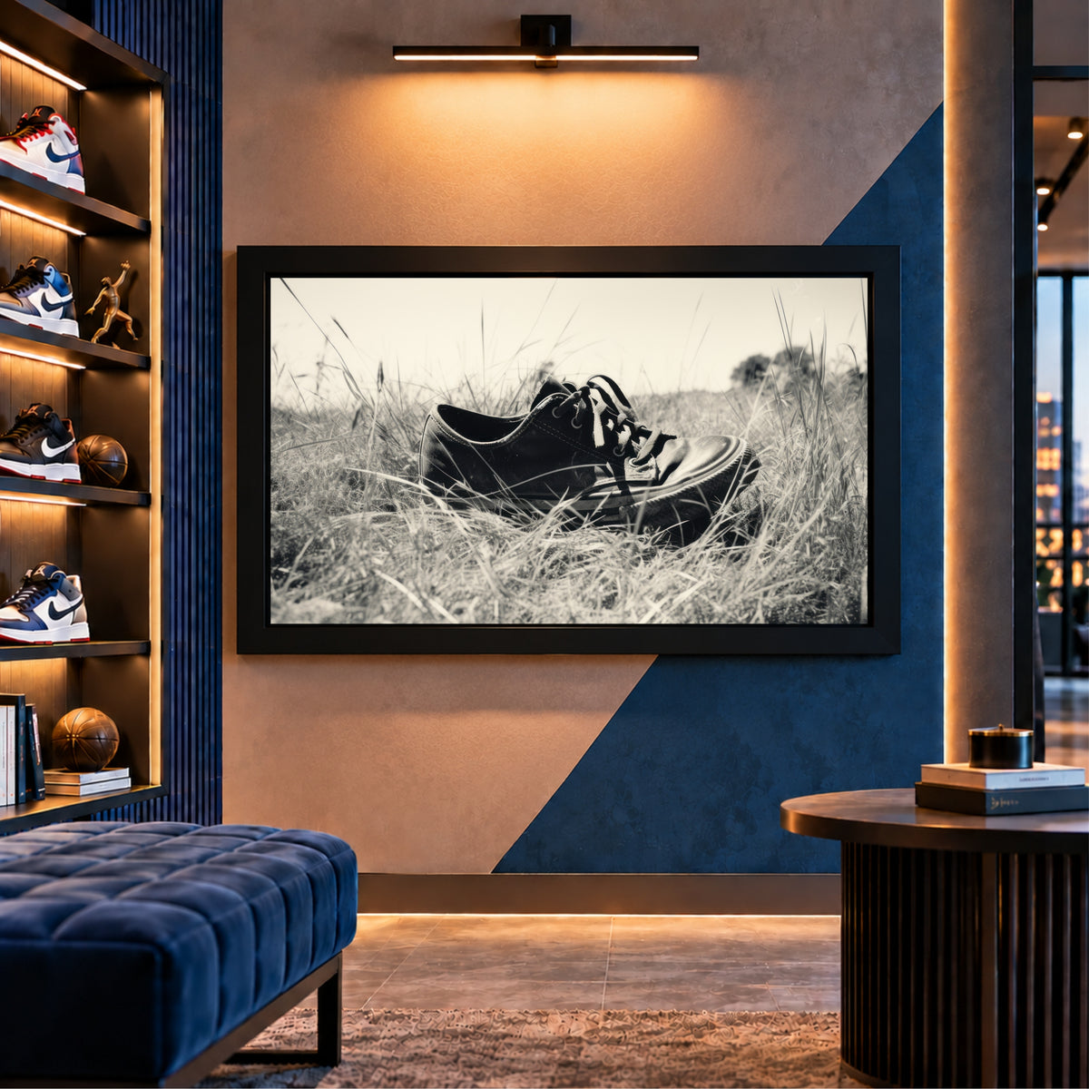 Black Shoe Wall Art | Vintage Footwear Artwork | Monochrome Decor