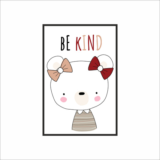 Be Kind Wall Frame – Sweet Bear Art for Kids’ Room 🧸🌸