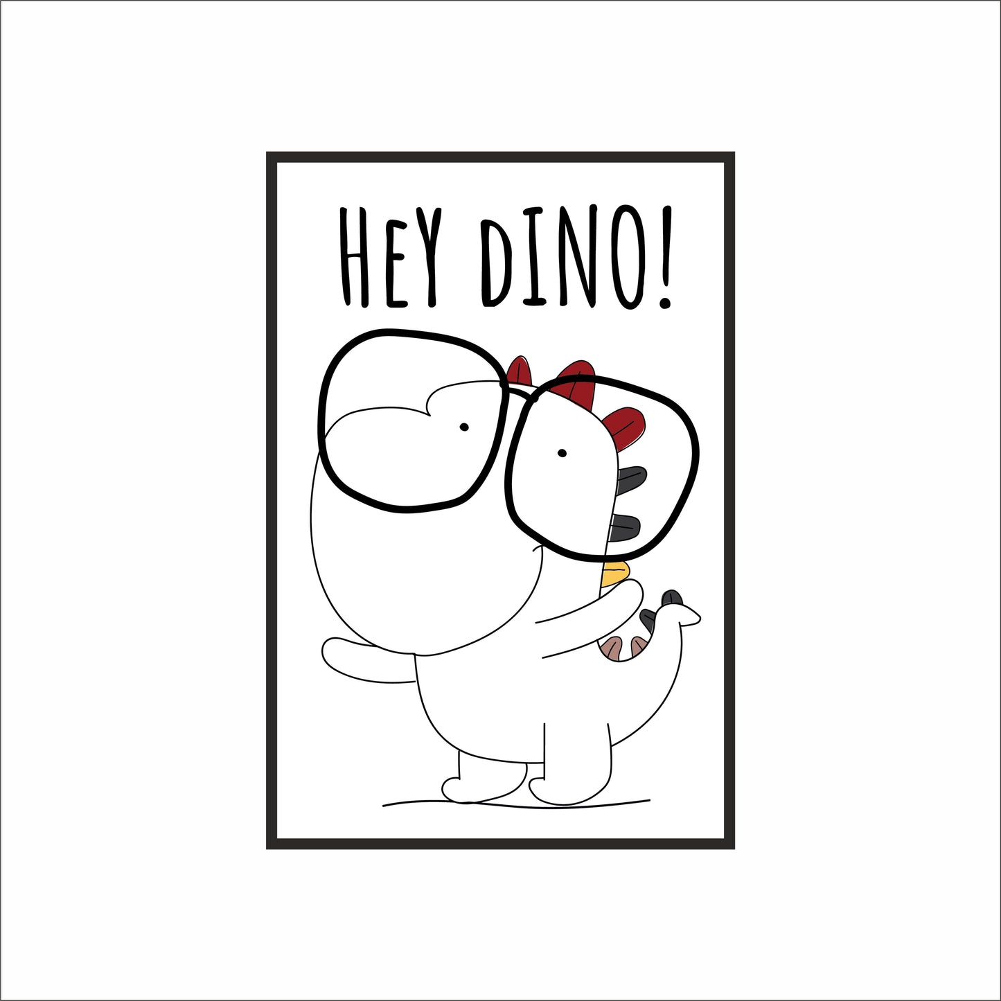 Hey Dino! Wall Frame – Playful Dinosaur Art for Kids’ Room Décor 🦖🎉