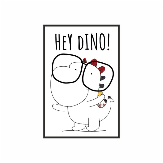 Hey Dino! Wall Frame – Playful Dinosaur Art for Kids’ Room Décor 🦖🎉