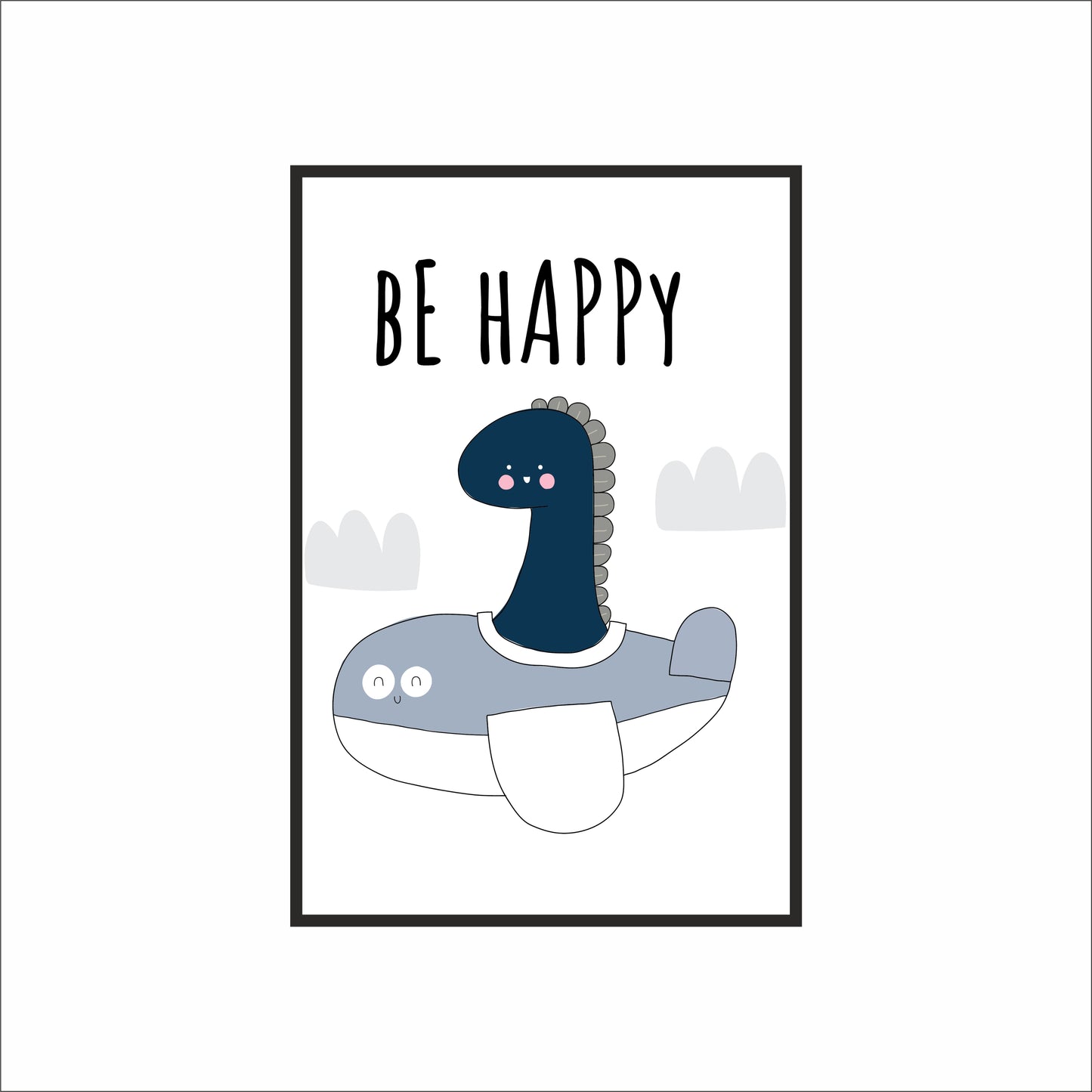 Happy Dino Wall Frame – Cheerful Art for Kids’ Room Décor 🦕😊