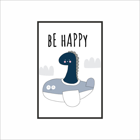 Happy Dino Wall Frame – Cheerful Art for Kids’ Room Décor 🦕😊